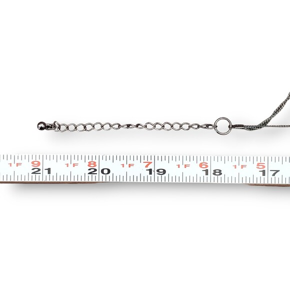 NY Multi Strand Necklace Gunmetal Gray Black Clear Adjustable Length - Picture 7 of 7